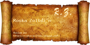 Roska Zoltán névjegykártya